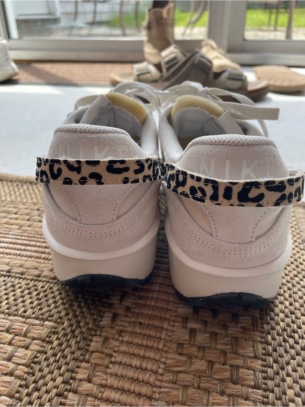 NIKE Cream Sneaker with Leopard Accent - Picture 8 of 8